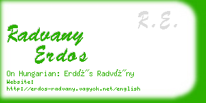 radvany erdos business card